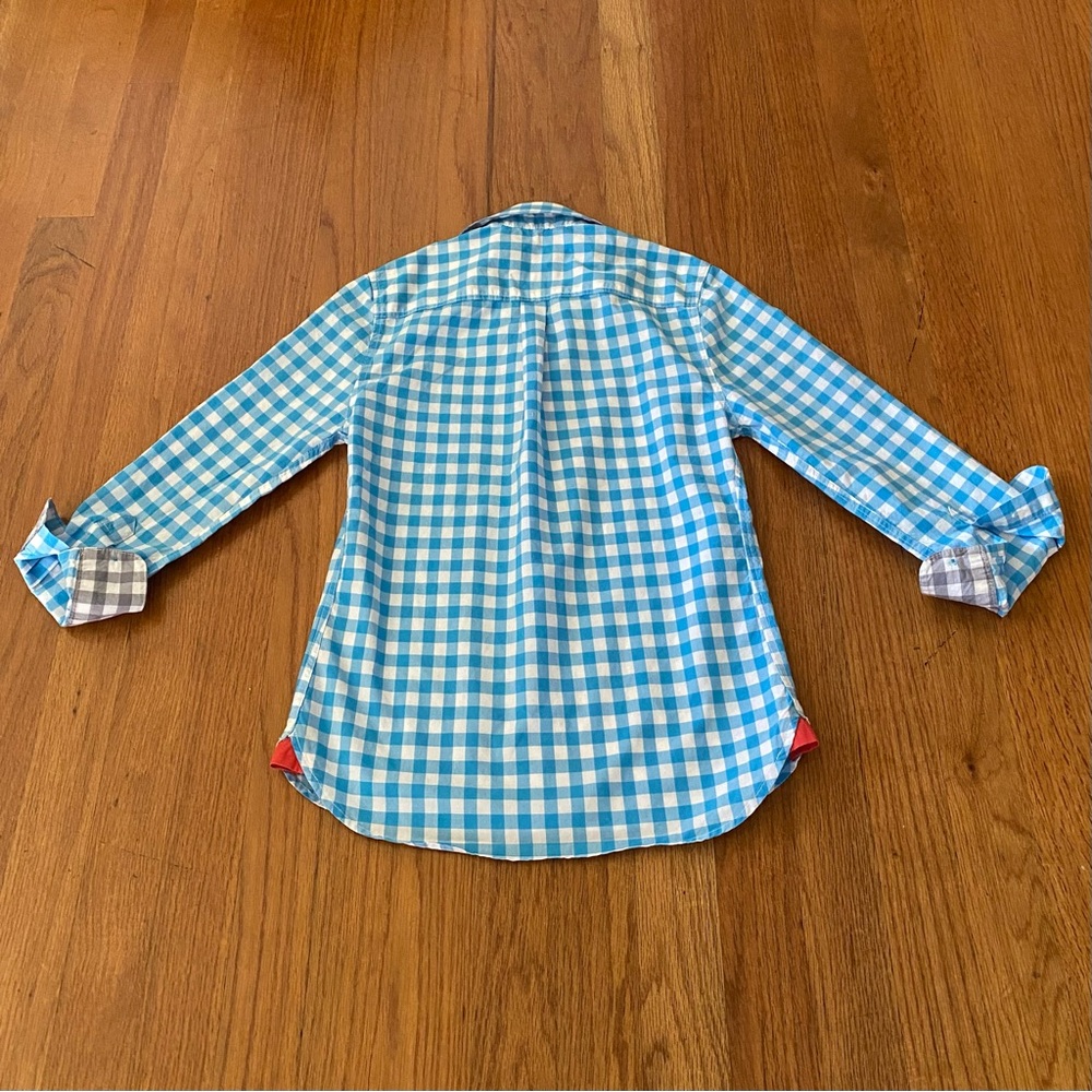 Mini Boden Blue and White Checkered Button Down Shirt - Picture 7 of 8